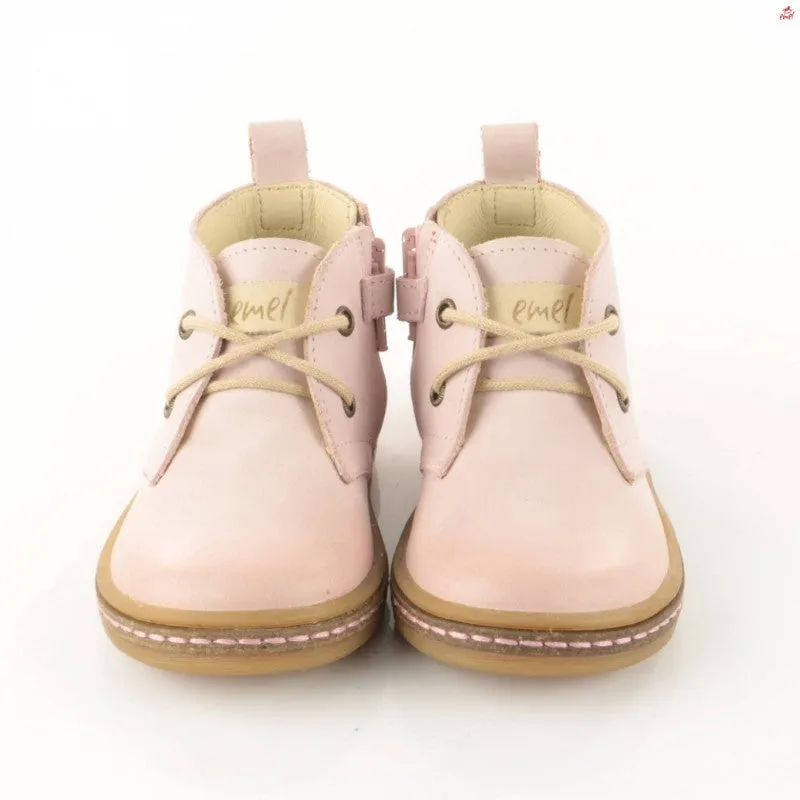 (2621A-8) Pink Lace Up Trainers with zipper