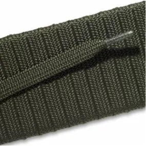 Fashion Athletic Flat Laces Custom Length with Tip - Olive Green (1 Pair Pack) Shoelaces