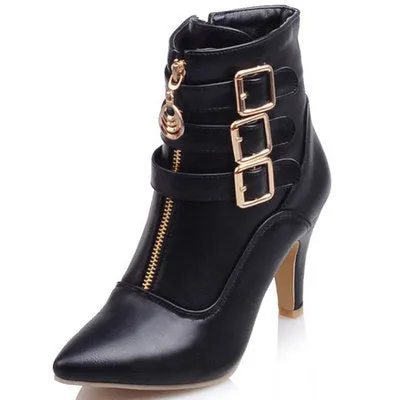 Fashion Belt buckle women's boots- women shoes