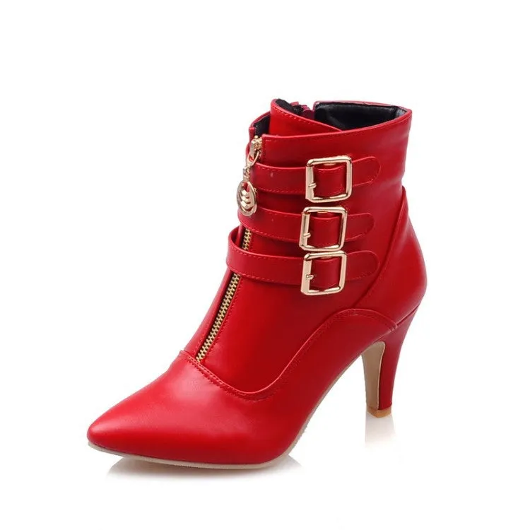 Fashion Belt buckle women's boots- women shoes