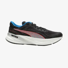 Puma Magnify Nitro 2 Mens Running Shoes in Black, Fire Orchid, and Ultimate Blue