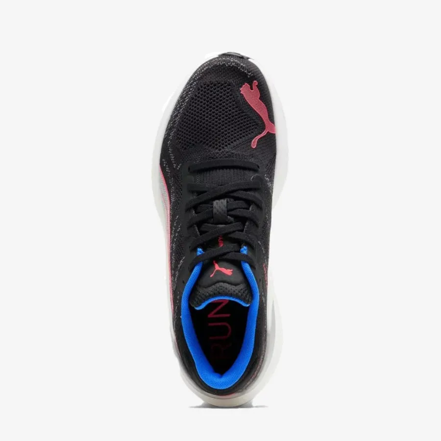 Puma Magnify Nitro 2 Mens Running Shoes in Black, Fire Orchid, and Ultimate Blue