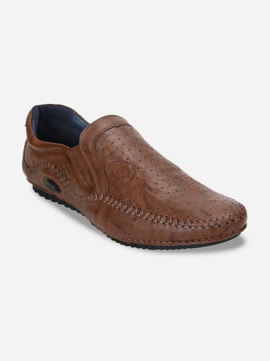 Stylish Mens Tan Crumble Leather Driving Slip On Shoes for Comfort and Performance (ID1050)