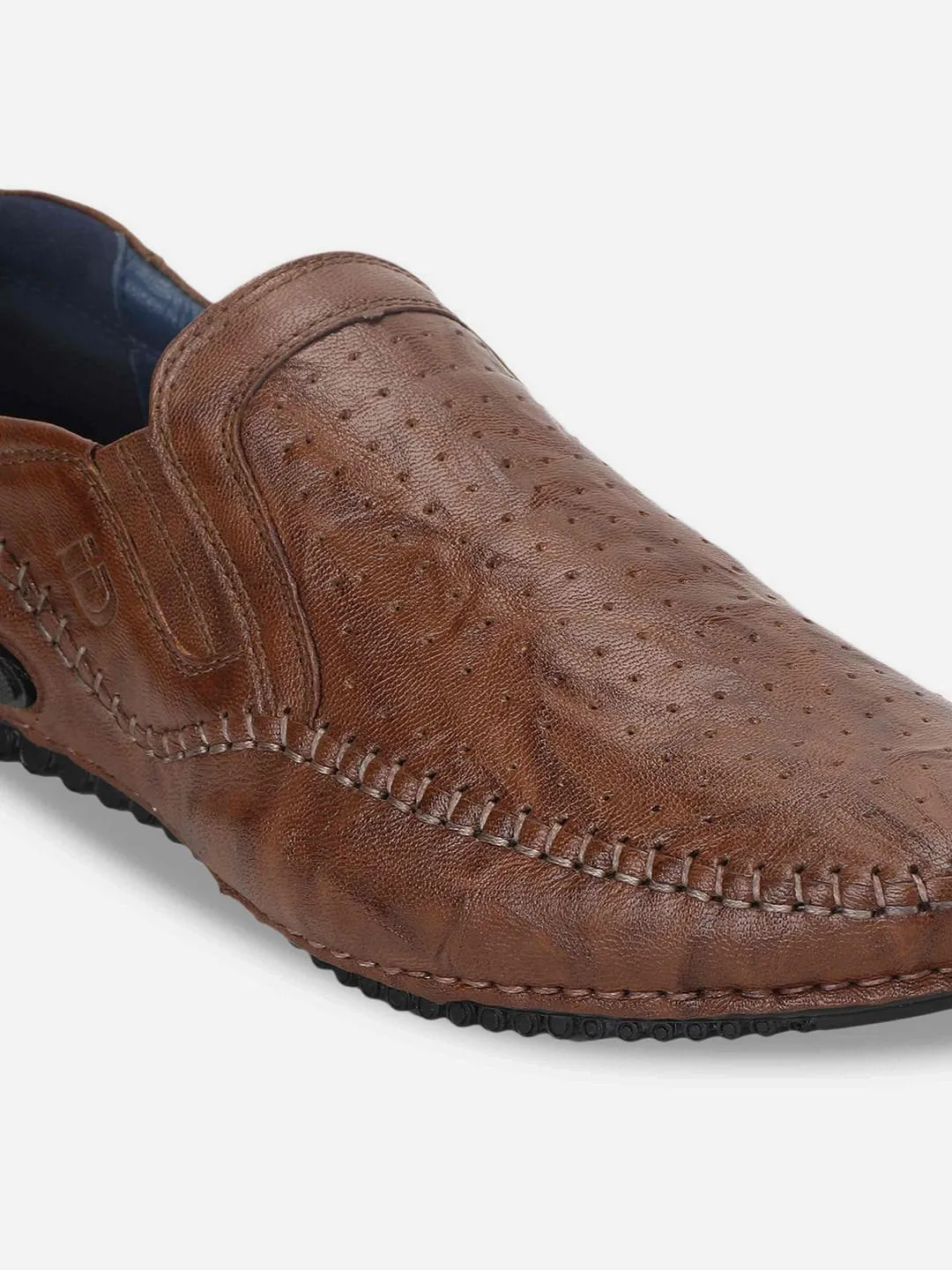 Stylish Mens Tan Crumble Leather Driving Slip On Shoes for Comfort and Performance (ID1050)