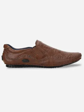 Stylish Mens Tan Crumble Leather Driving Slip On Shoes for Comfort and Performance (ID1050)