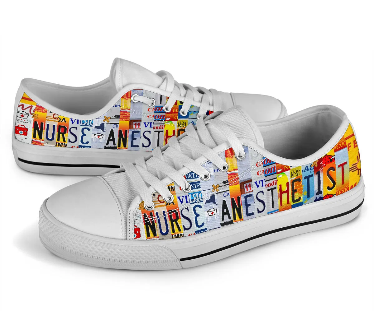 Nurse Anesthetist Low Top License Plate Shoes