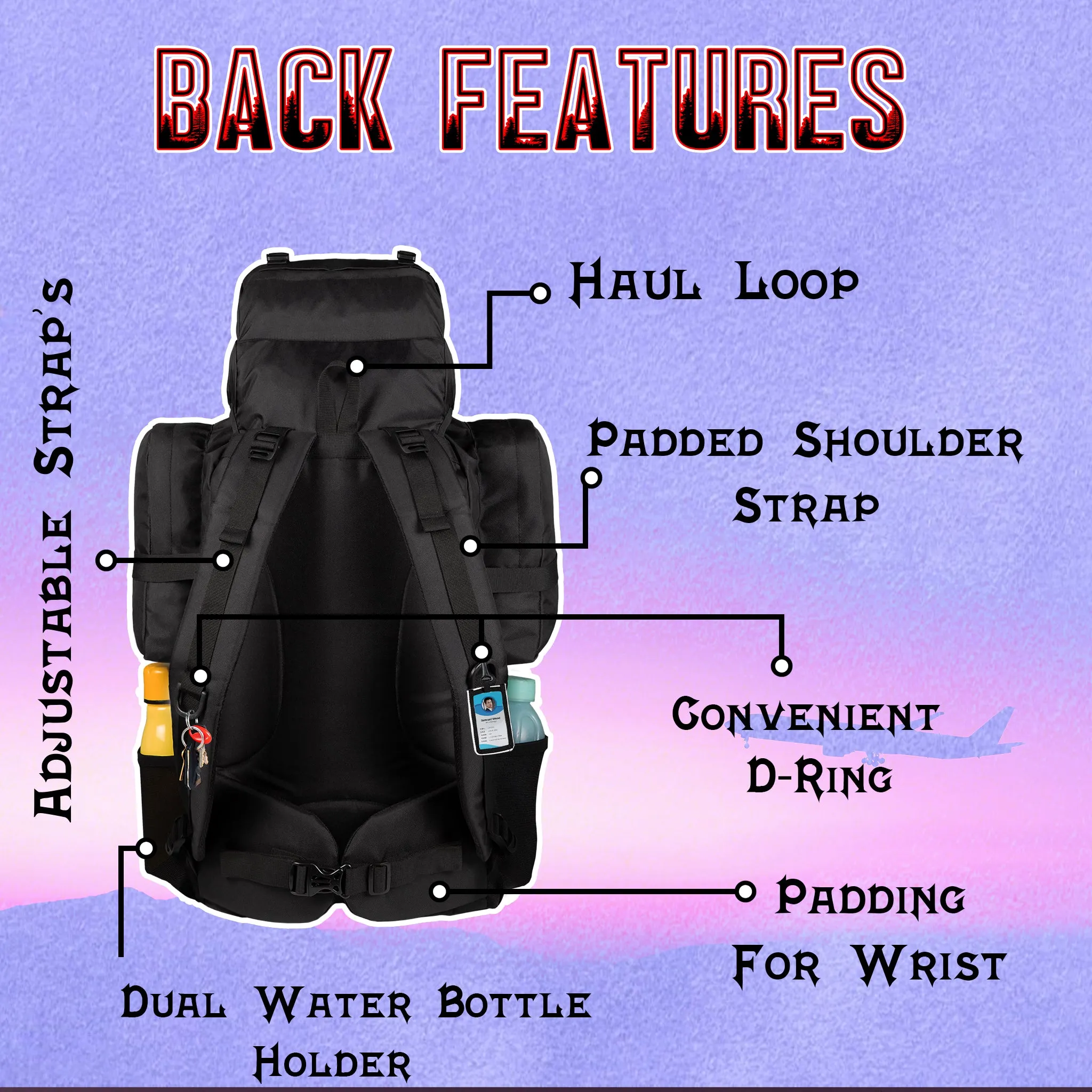 Otto 58L Black Rucksack