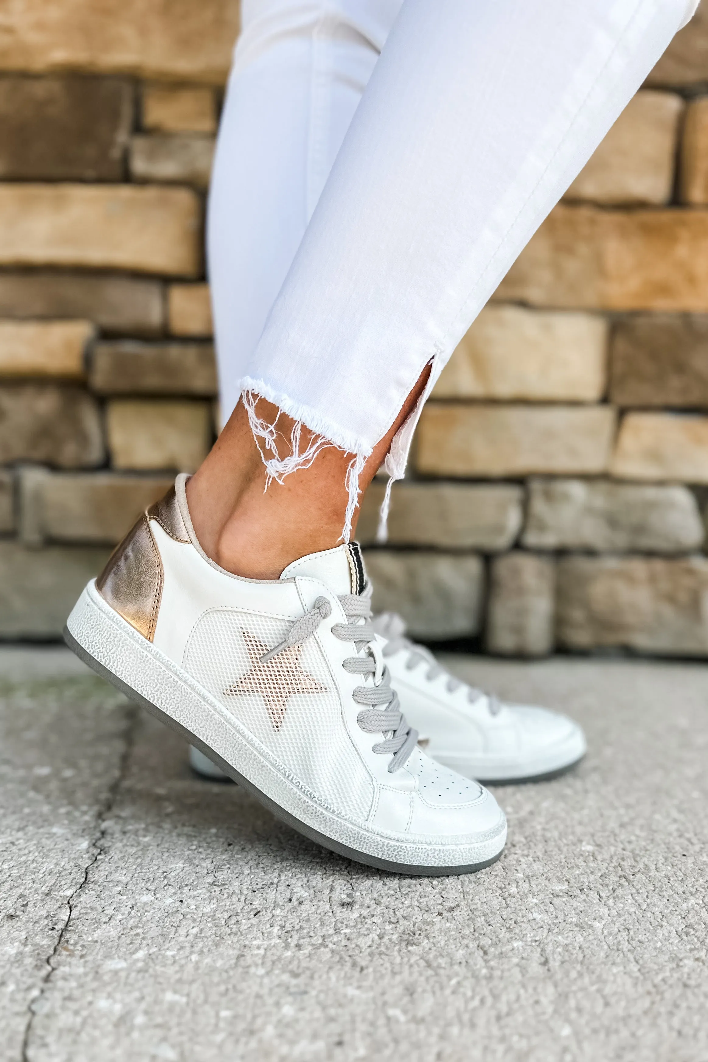 Shu Shop- Regina Tennis Shoe in Gold