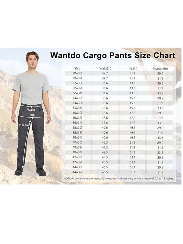 Tactical Cargo Pants for Men Relaxed Fit Lightweight Flex Stretch Ripstop Outdoor Work Hiking Pants