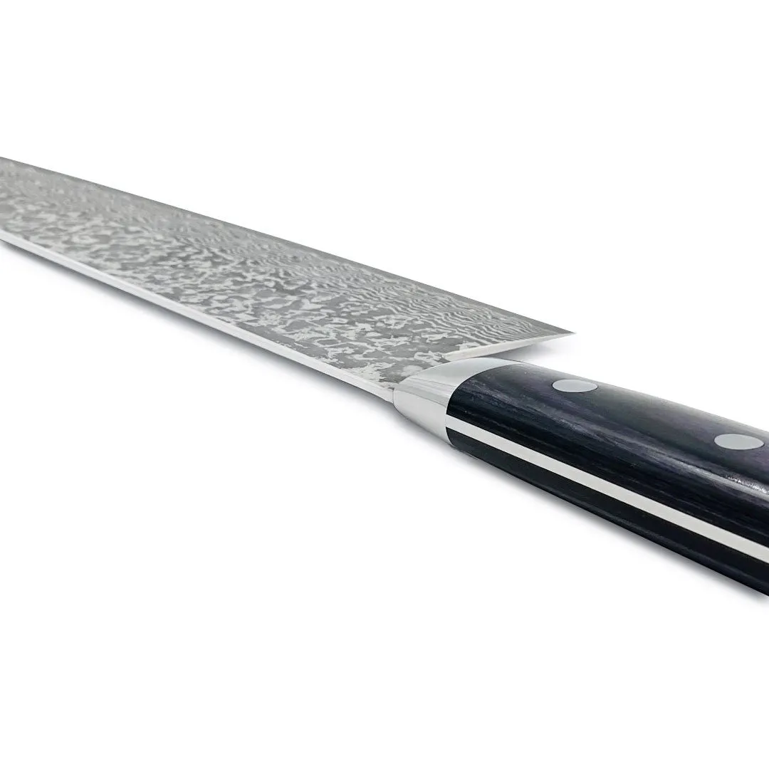 Yoshimi Kato VG-10 Nickel Damascus Gyuto 240mm (9.4") Dark Purple Handle